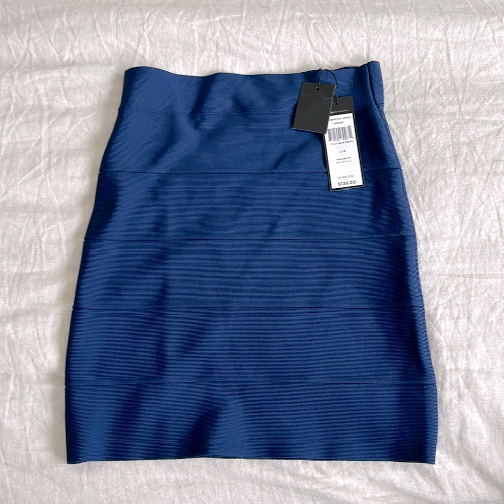 NWT BCBGMaxAzria Blue Bandage Simone Skirt Size S